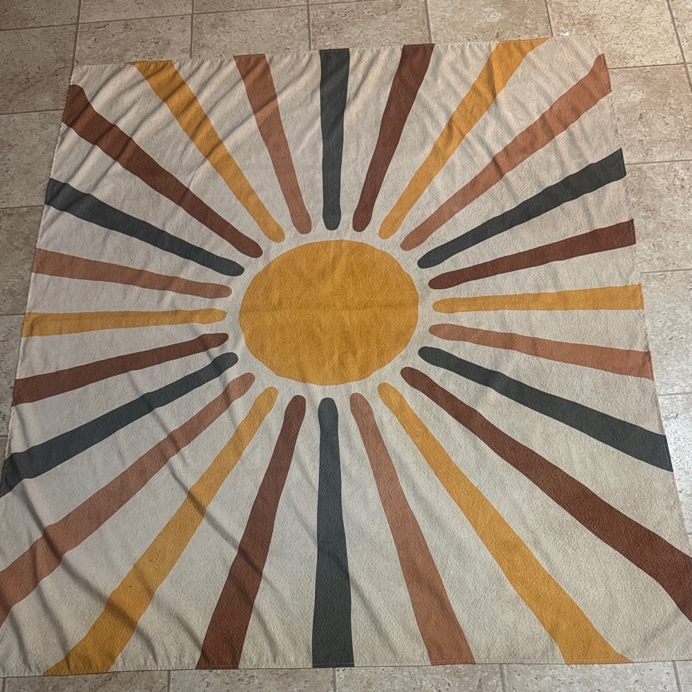 Retro Sunburst Pattern Blanket Tapestry